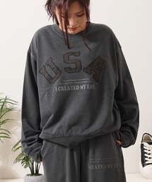 【セットアップ 対応】USAアップリケ ピグメントスウェット / USA Applique Pigment Sweatshirt