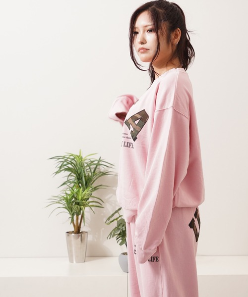 1111clothing（ワンフォークロージング）の「【セットアップ 対応】USAアップリケ ピグメントスウェット / USA Applique Pigment Sweatshirt（スウェット・メンズ・チャコールグレー/ネイビー/ピンク・M/L）」の10枚目の写真
