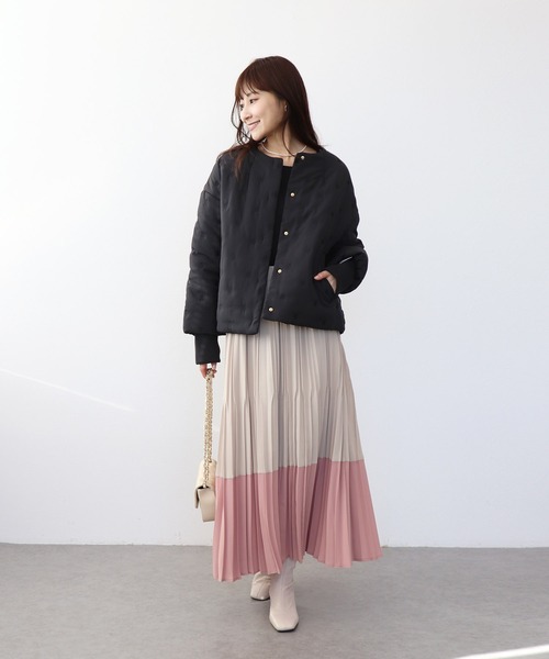 Jines（ジネス）の「ドット刺繍キルティングノーカラージャケット（ノーカラージャケット・レディース・ホワイト/ブラック・38）」の21枚目の写真