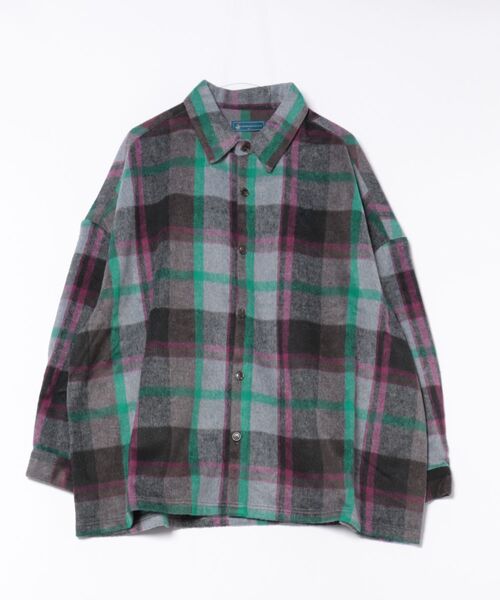 BEVERLY HILLS POLO CLUB（ビバリーヒルズポロクラブ）の「【BEVERLY HILLS POLO CLUB/ビバリーヒルズポロクラブ】シャギーチェックジャケット（その他アウター・レディース・パープル/グレー/ブラウン/レッド・MEDIUM）」の7枚目の写真