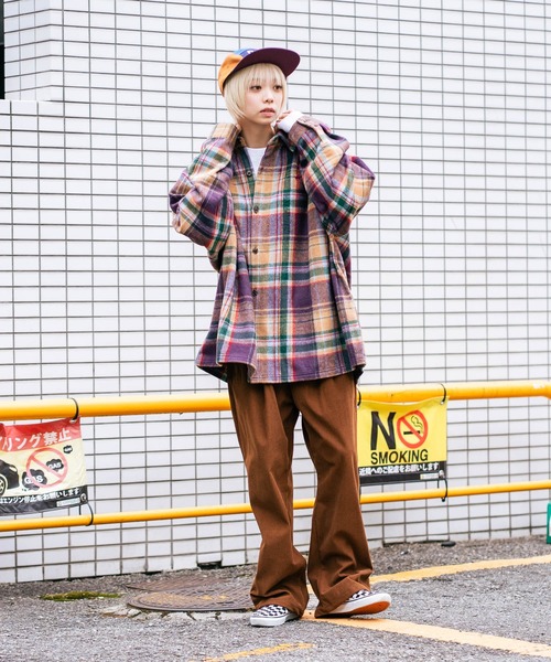 BEVERLY HILLS POLO CLUB（ビバリーヒルズポロクラブ）の「【BEVERLY HILLS POLO CLUB/ビバリーヒルズポロクラブ】シャギーチェックジャケット（その他アウター・レディース・パープル/グレー/ブラウン/レッド・MEDIUM）」の19枚目の写真