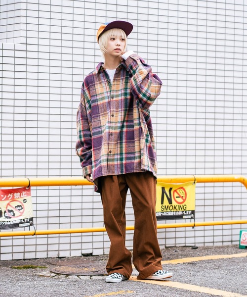 BEVERLY HILLS POLO CLUB（ビバリーヒルズポロクラブ）の「【BEVERLY HILLS POLO CLUB/ビバリーヒルズポロクラブ】シャギーチェックジャケット（その他アウター・レディース・パープル/グレー/ブラウン/レッド・MEDIUM）」の20枚目の写真