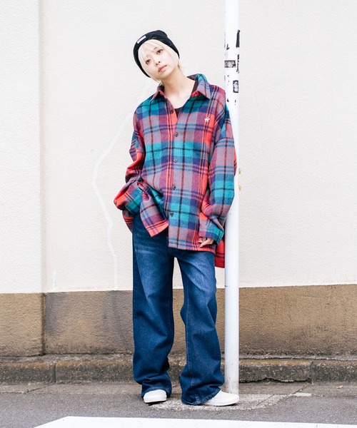 BEVERLY HILLS POLO CLUB（ビバリーヒルズポロクラブ）の「【BEVERLY HILLS POLO CLUB/ビバリーヒルズポロクラブ】シャギーチェックジャケット（その他アウター・レディース・パープル/グレー/ブラウン/レッド・MEDIUM）」の13枚目の写真