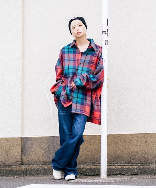 BEVERLY HILLS POLO CLUB（ビバリーヒルズポロクラブ）の「【BEVERLY HILLS POLO CLUB/ビバリーヒルズポロクラブ】シャギーチェックジャケット（その他アウター・レディース・パープル/グレー/ブラウン/レッド・MEDIUM）」の14枚目の写真