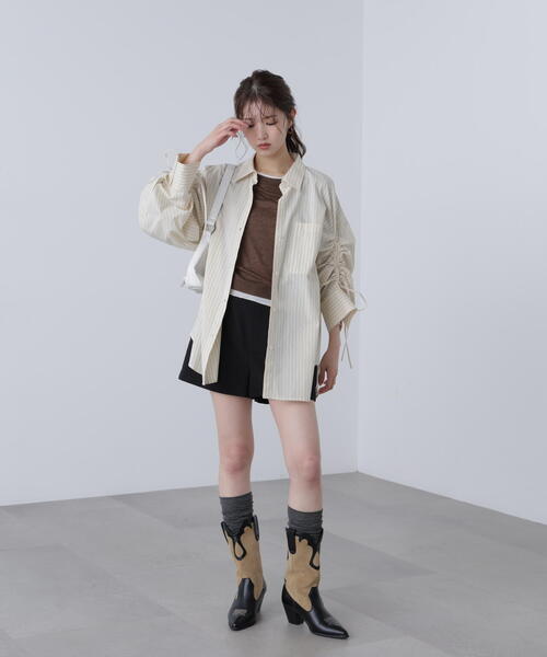 FREE'S MART(フリーズマート)の「ハイウエストショートパンツ(その他パンツ・レディース・ブラウン/ブラック・SMALL/MEDIUM)」の5枚目の写真