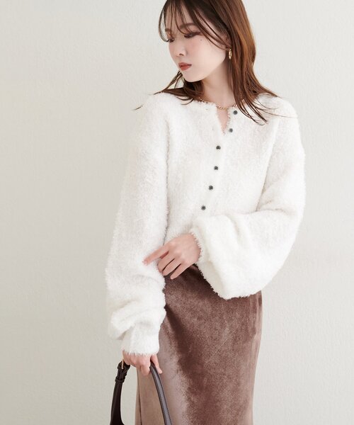 natural couture(ナチュラルクチュール)の「【natural couture】クロップドカーディガン(カーディガン/ボレロ・レディース・グレー/オフホワイト/ピンク・FREE)」の17枚目の写真