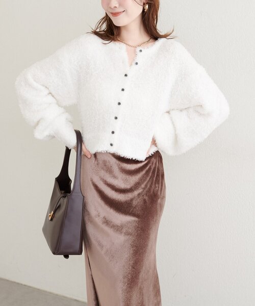 natural couture(ナチュラルクチュール)の「【natural couture】クロップドカーディガン(カーディガン/ボレロ・レディース・グレー/オフホワイト/ピンク・FREE)」の18枚目の写真