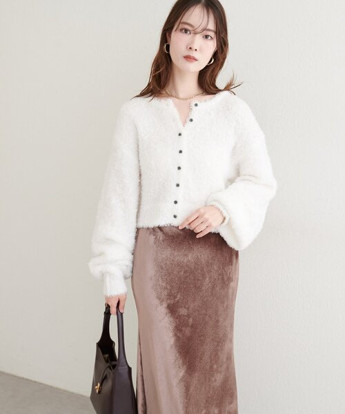 natural couture(ナチュラルクチュール)の「【natural couture】クロップドカーディガン(カーディガン/ボレロ・レディース・グレー/オフホワイト/ピンク・FREE)」の19枚目の写真