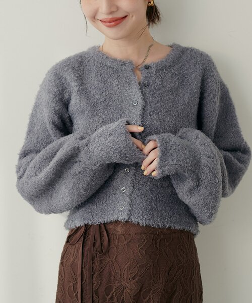 natural couture】クロップドカーディガン（カーディガン/ボレロ