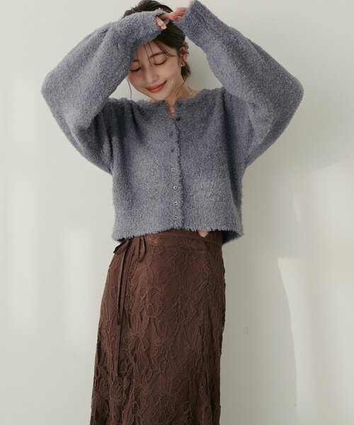natural couture(ナチュラルクチュール)の「【natural couture】クロップドカーディガン(カーディガン/ボレロ・レディース・グレー/オフホワイト/ピンク・FREE)」の14枚目の写真