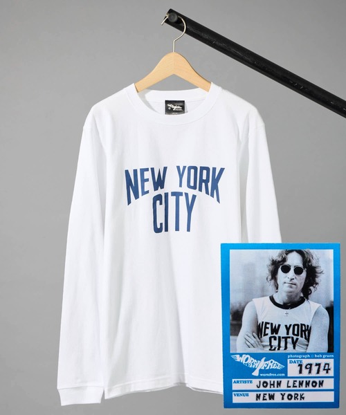 WORN FREE（ウォーンフリー）の「【 WORN FREE / ウォーンフリー 】JOHN LENON NEW YORK CITY L/S TEE（Tシャツ/カットソー・メンズ・ホワイト/ブラック・S/M/L/XL）」の2枚目の写真