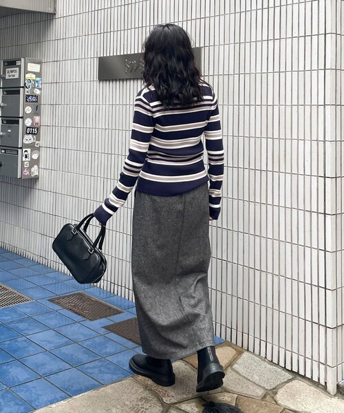 fredy emue（フレディエミュ）の「《セットアップ対応》ツィードタイトスカート（スカート・レディース・ダークブラウン/チャコールグレー・38/36）」の6枚目の写真