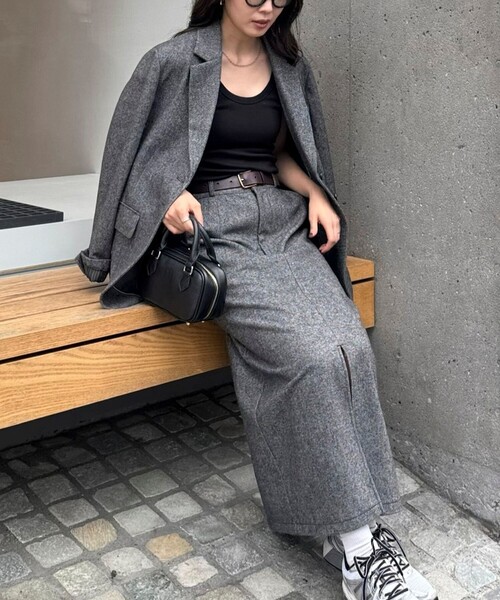 fredy emue（フレディエミュ）の「《セットアップ対応》ツィードタイトスカート（スカート・レディース・ダークブラウン/チャコールグレー・38/36）」の9枚目の写真