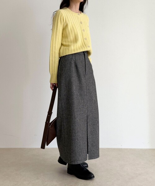 fredy emue（フレディエミュ）の「《セットアップ対応》ツィードタイトスカート（スカート・レディース・ダークブラウン/チャコールグレー・38/36）」の15枚目の写真