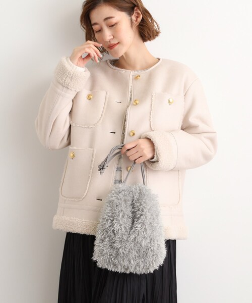 grove（グローブ）の「プードル巾着チェーンショルダー（ショルダーバッグ・レディース・ブラウン系その他/サックスブルー/チャコールグレー/パープル・00）」の18枚目の写真