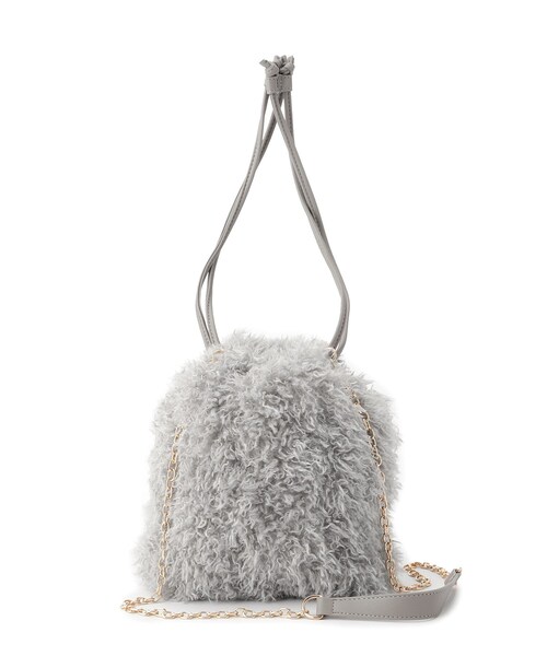 grove（グローブ）の「プードル巾着チェーンショルダー（ショルダーバッグ・レディース・ブラウン系その他/サックスブルー/チャコールグレー/パープル・00）」の13枚目の写真