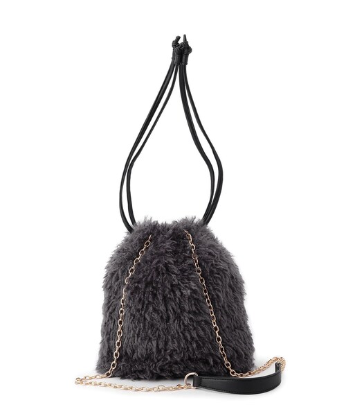 grove（グローブ）の「プードル巾着チェーンショルダー（ショルダーバッグ・レディース・ブラウン系その他/サックスブルー/チャコールグレー/パープル・00）」の12枚目の写真