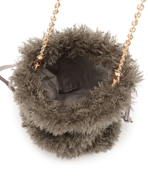 grove（グローブ）の「プードル巾着チェーンショルダー（ショルダーバッグ・レディース・ブラウン系その他/サックスブルー/チャコールグレー/パープル・00）」の6枚目の写真