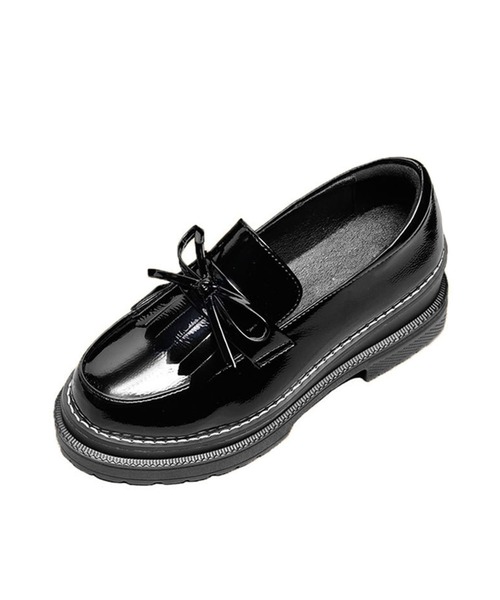 shoes365(シューズスリーシックスファイヴ)の「厚底リボンタッセルローファー(ローファー・レディース・ブラック・23.0cm/23.5cm/24.5cm/25.0cm/25.5cm)」の10枚目の写真