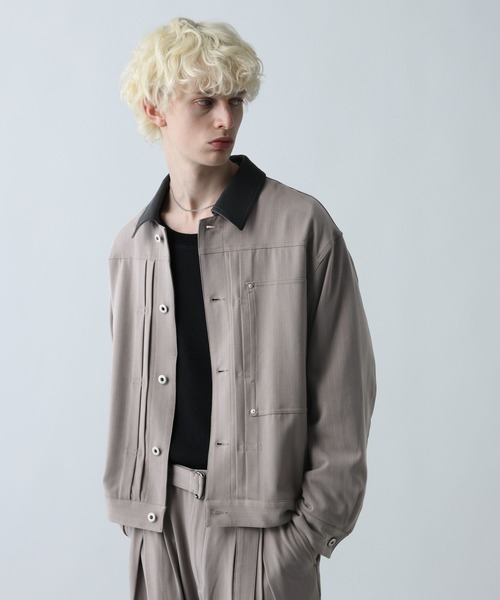 HARE（ハレ）の「【SET UP対応】ダブルウィーブストライプトラッカージャケット(HARE)（ブルゾン・メンズ・グレー/ブラック・FREE）」の2枚目の写真