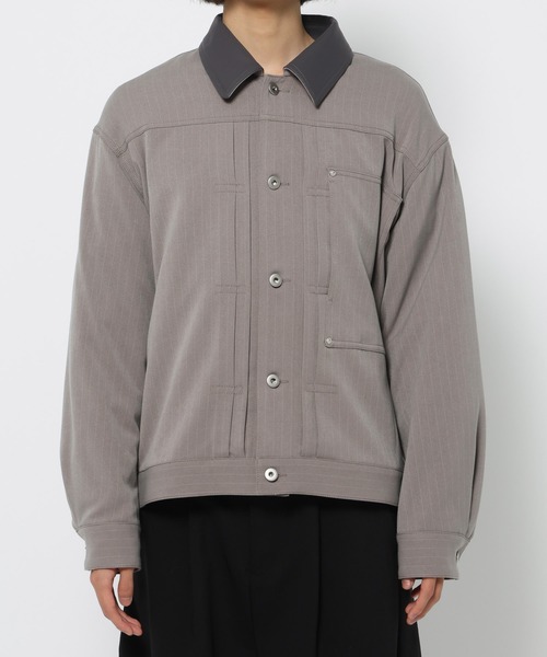 HARE（ハレ）の「【SET UP対応】ダブルウィーブストライプトラッカージャケット(HARE)（ブルゾン・メンズ・グレー/ブラック・FREE）」の17枚目の写真