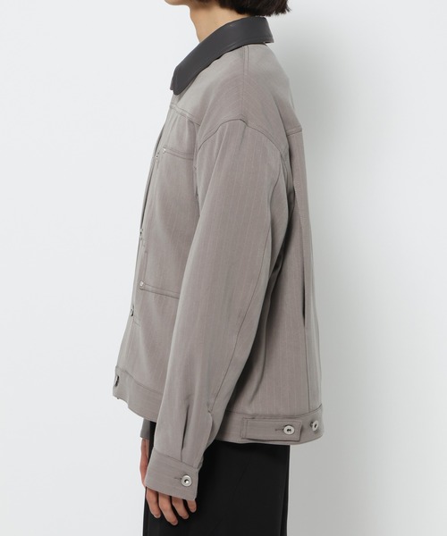 HARE（ハレ）の「【SET UP対応】ダブルウィーブストライプトラッカージャケット(HARE)（ブルゾン・メンズ・グレー/ブラック・FREE）」の18枚目の写真