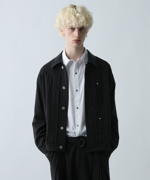 セール】【SET UP対応】ダブルウィーブストライプトラッカージャケット