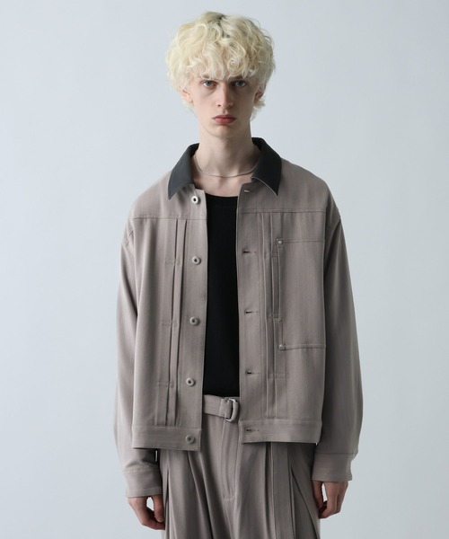 HARE（ハレ）の「【SET UP対応】ダブルウィーブストライプトラッカージャケット(HARE)（ブルゾン・メンズ・グレー/ブラック・FREE）」の15枚目の写真