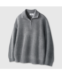 LEMAIN SECOND（リメインセカンド）の「オーバーサイズボリュームウォッシャブルハーフジップハチニット[グレー]（ニット/セーター）」