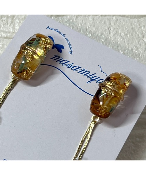 tone(トーン)の「【masamiyabi】シェルのかけらチェーンピアス(MA)(ピアス(両耳用)・レディース・ホワイト/ボルドー/ベージュ/エメラルド・FREE)」の6枚目の写真