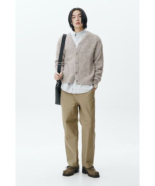 MUSINSA STANDARD（ムシンサスタンダード）の「ホワイトサテンテーパードオフィサーパンツ [サンドベージュ]（その他パンツ・メンズ・その他・38/36/28/29/34/32/30/31/33/27/40/26）」の14枚目の写真
