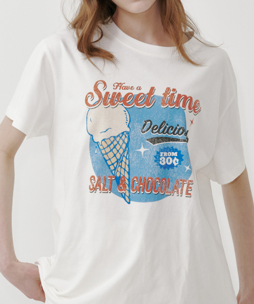 SALT AND CHOCOLATE（ソルトアンドチョコレート）の「[HAST] スウィートコーンアイスクリームTシャツ アイボリー 4W2521002（Tシャツ/カットソー・レディース・その他・FREE）」の2枚目の写真