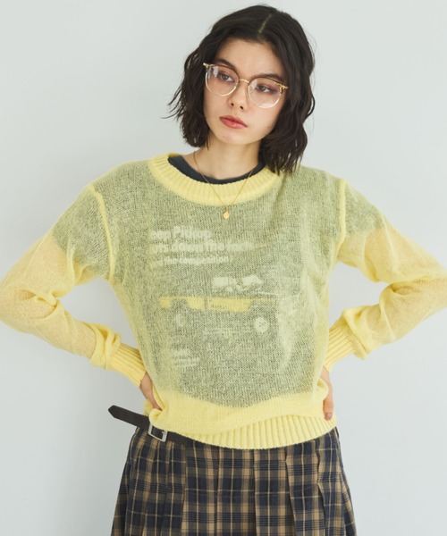 MIRROR STOKE（ミラーストーク）の「【ZOZO限定】SHEER KNIT PULLOVER/シアーニットプルオーバー（ニット/セーター・レディース・レッド/ピンク/イエロー/ブルー/グリーン/グレイッシュベージュ・MEDIUM）」の11枚目の写真