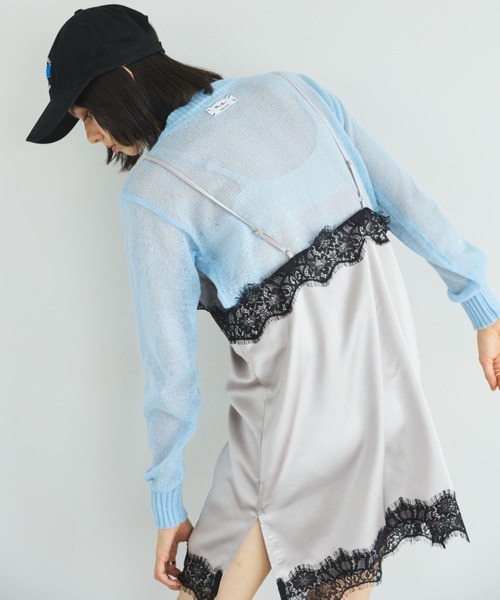 MIRROR STOKE（ミラーストーク）の「【ZOZO限定】SHEER KNIT PULLOVER/シアーニットプルオーバー（ニット/セーター・レディース・レッド/ピンク/イエロー/ブルー/グリーン/グレイッシュベージュ・MEDIUM）」の20枚目の写真
