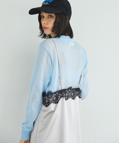 MIRROR STOKE（ミラーストーク）の「【ZOZO限定】SHEER KNIT PULLOVER/シアーニットプルオーバー（ニット/セーター・レディース・レッド/ピンク/イエロー/ブルー/グリーン/グレイッシュベージュ・MEDIUM）」の22枚目の写真
