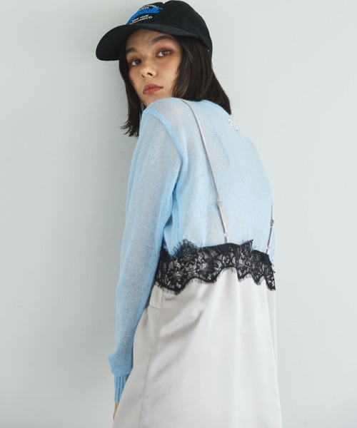 MIRROR STOKE（ミラーストーク）の「【ZOZO限定】SHEER KNIT PULLOVER/シアーニットプルオーバー（ニット/セーター・レディース・レッド/ピンク/イエロー/ブルー/グリーン/グレイッシュベージュ・MEDIUM）」の21枚目の写真
