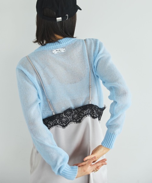 MIRROR STOKE（ミラーストーク）の「【ZOZO限定】SHEER KNIT PULLOVER/シアーニットプルオーバー（ニット/セーター・レディース・レッド/ピンク/イエロー/ブルー/グリーン/グレイッシュベージュ・MEDIUM）」の19枚目の写真