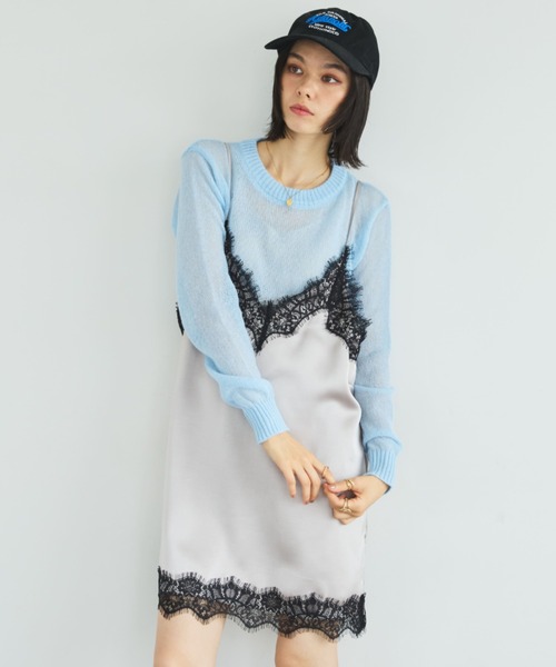 MIRROR STOKE（ミラーストーク）の「【ZOZO限定】SHEER KNIT PULLOVER/シアーニットプルオーバー（ニット/セーター・レディース・レッド/ピンク/イエロー/ブルー/グリーン/グレイッシュベージュ・MEDIUM）」の13枚目の写真