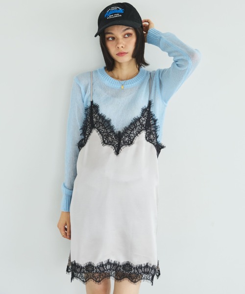MIRROR STOKE（ミラーストーク）の「【ZOZO限定】SHEER KNIT PULLOVER/シアーニットプルオーバー（ニット/セーター・レディース・レッド/ピンク/イエロー/ブルー/グリーン/グレイッシュベージュ・MEDIUM）」の12枚目の写真