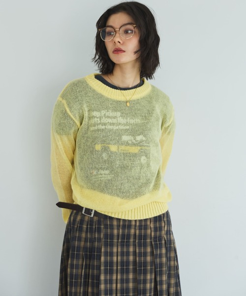 MIRROR STOKE（ミラーストーク）の「【ZOZO限定】SHEER KNIT PULLOVER/シアーニットプルオーバー（ニット/セーター・レディース・レッド/ピンク/イエロー/ブルー/グリーン/グレイッシュベージュ・MEDIUM）」の10枚目の写真