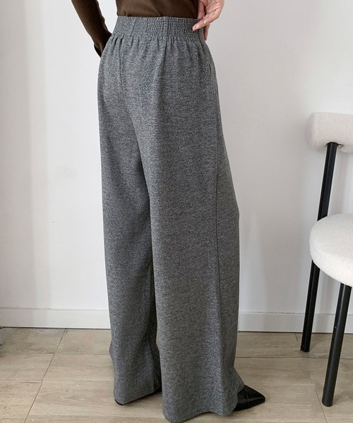 LOWO(ロワ)の「ウエストシャーリング スウェット ワイドパンツ 冬 レディース あったか(その他パンツ・レディース・ブラック/グレー・M/L)」の5枚目の写真