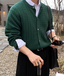 NOWLE（ノウル）の「【NOWLE】クルーネック ケーブル編み ニットカーディガン（カーディガン/ボレロ）」