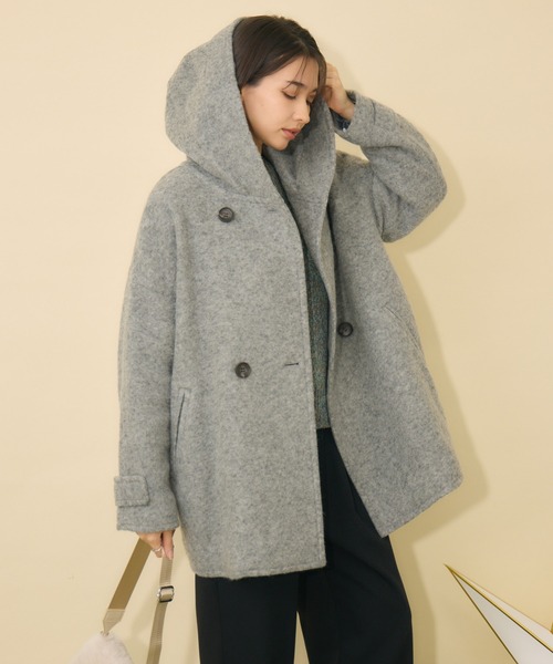 KATHARINE ROSS(キャサリンロス)の「【KATHARINE ROSS】カシュクール衿スライバーコート(その他アウター・レディース・レッド/グレー・MEDIUM)」の1枚目の写真