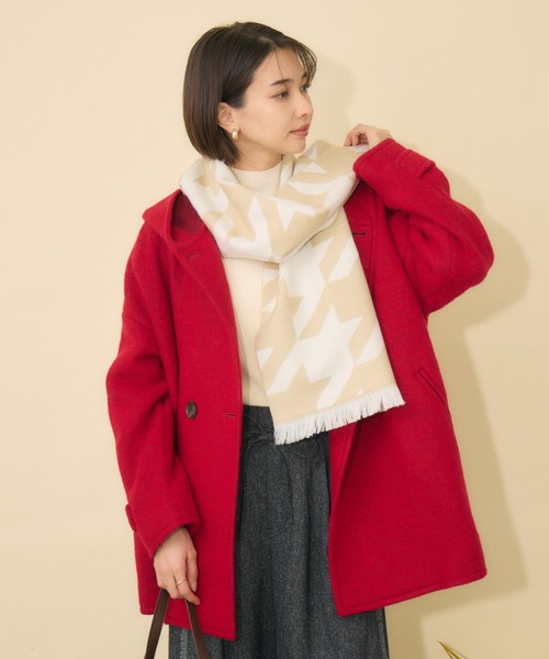 KATHARINE ROSS(キャサリンロス)の「【KATHARINE ROSS】カシュクール衿スライバーコート(その他アウター・レディース・レッド/グレー・MEDIUM)」の2枚目の写真