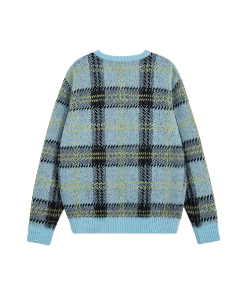 Rest&Recreation（レストアンドレクリエーション）の「CHECK PATTERN HAIRY SWEATER - SKY BLUE（ニット/セーター・レディース・その他・SMALL/LARGE）」の3枚目の写真