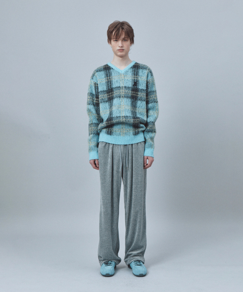 Rest&Recreation（レストアンドレクリエーション）の「CHECK PATTERN HAIRY SWEATER - SKY BLUE（ニット/セーター・レディース・その他・SMALL/LARGE）」の7枚目の写真