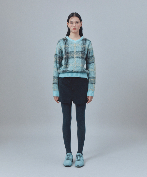 Rest&Recreation（レストアンドレクリエーション）の「CHECK PATTERN HAIRY SWEATER - SKY BLUE（ニット/セーター・レディース・その他・SMALL/LARGE）」の6枚目の写真