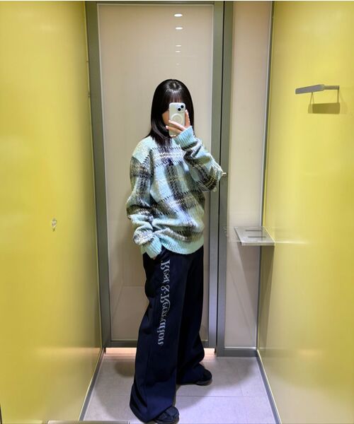 Rest&Recreation（レストアンドレクリエーション）の「CHECK PATTERN HAIRY SWEATER - SKY BLUE（ニット/セーター・レディース・その他・SMALL/LARGE）」の4枚目の写真