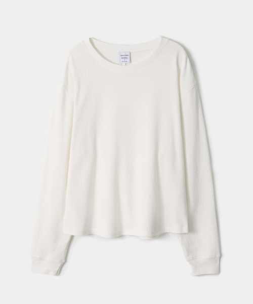 TRIP LE SENS(トリップ ル センス)の「カバーステッチクロップワッフルスウェット_ブラック(Tシャツ/カットソー・メンズ・その他・MEDIUM/LARGE)」の5枚目の写真