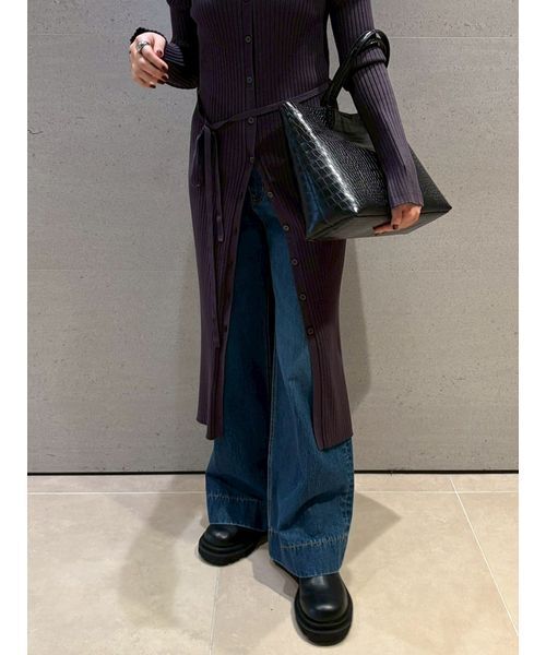 ヘムデザインセミフレアデニムパンツ（デニムパンツ）｜Mila Owen